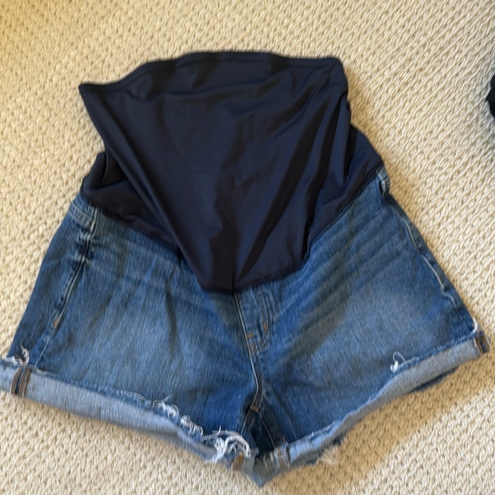 Madewell Maternity High-Rise Denim Shorts